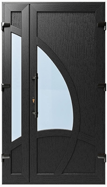 Дверь металлопластиковая Модель №025 Антрацит (1150х2000 мм)