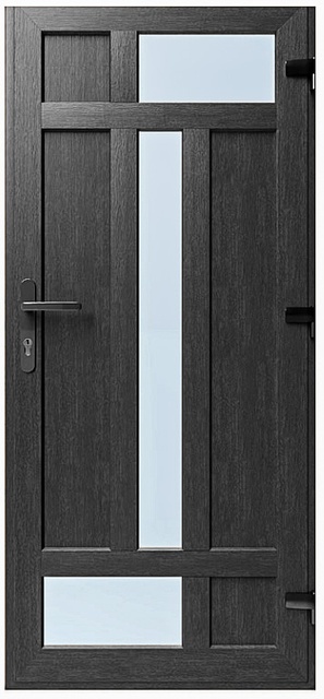 Дверь металлопластиковая Модель №018 Антрацит (900х2000 мм)