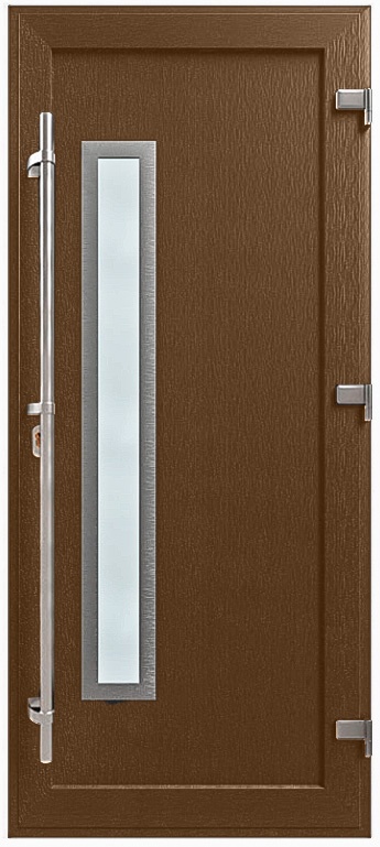 Дверь металлопластиковая Модель HPL-008 Орех (940х2005 мм)