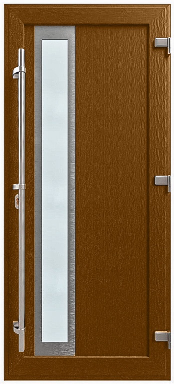 Дверь металлопластиковая Модель HPL-010 Золотой дуб (940х2005 мм)