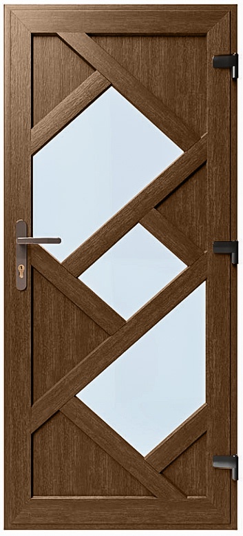 Дверь металлопластиковая Модель №012 Орех (900х2000 мм)