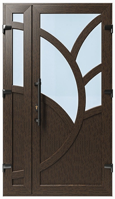 Дверь металлопластиковая Модель №033 Темный дуб (1150х2000 мм)