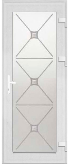 Дверь металлопластиковая Модель Dekor-038 Белый (900х2000 мм)