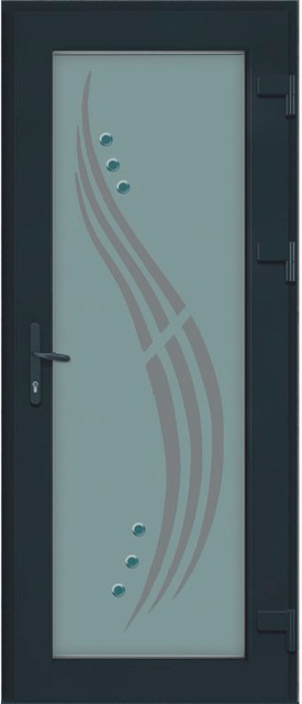 Дверь металлопластиковая Модель Dekor-020 Антрацит (900х2000 мм)