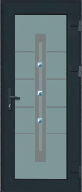 Дверь металлопластиковая Модель Dekor-004 Антрацит (900х2000 мм)