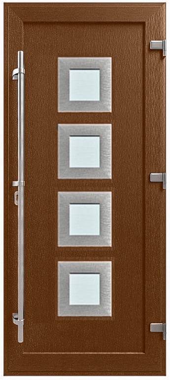 Дверь металлопластиковая Модель HPL-001 Орех (940х2005 мм)