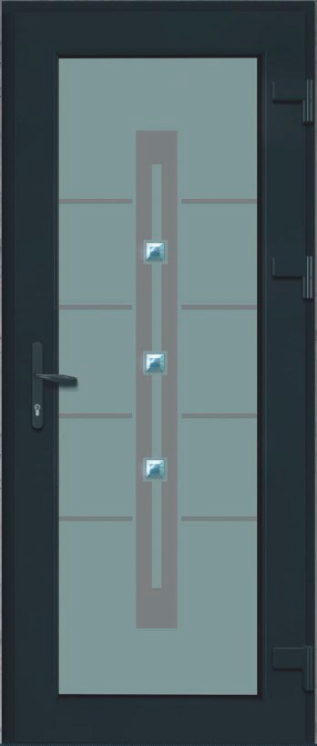 Дверь металлопластиковая Модель Dekor-004 Антрацит (900х2000 мм)