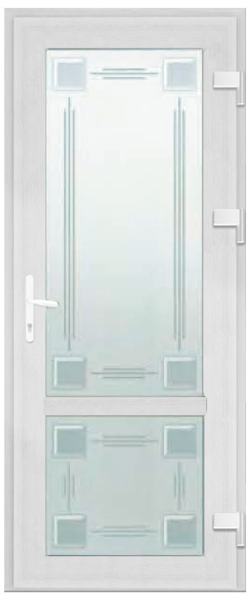 Дверь металлопластиковая Модель Dekor-027 Белый (900х2000 мм)