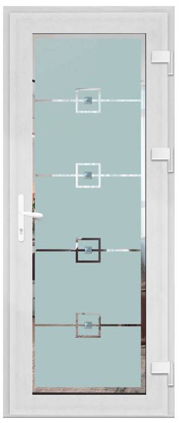 Дверь металлопластиковая Модель Dekor-005 Белый (900х2000 мм)