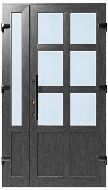 Дверь металлопластиковая Модель №036 Антрацит (1150х2000 мм)