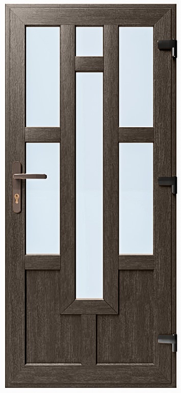 Дверь металлопластиковая Модель №019 Темный дуб (900х2000 мм)