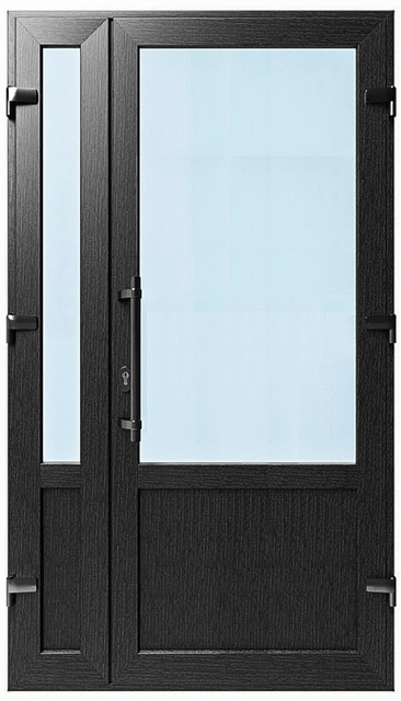 Дверь металлопластиковая Модель №04 Антрацит (1150х2000 мм)