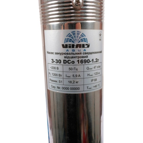Насос заглибний свердловинний відцентровий Vitals aqua 3-30DCo 1690-1.2r