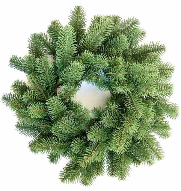 Вінок новорічний різдвяний Premium з литої хвої зелений, Ø 45 см