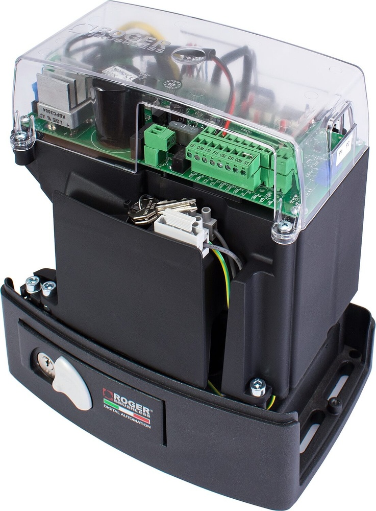 Комплект автоматики Roger KIT BM30/300/HS для відкатних воріт (Безщітковий, High Speed, Механічні кінцеві вимикачі)