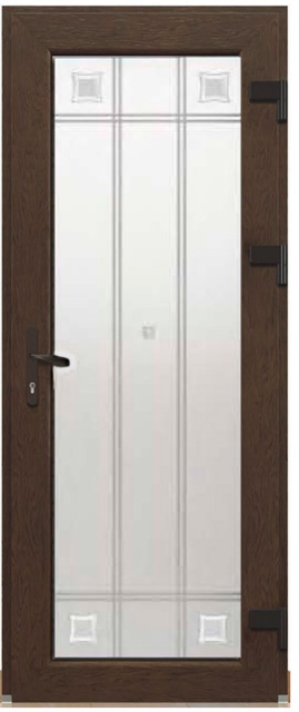 Дверь металлопластиковая Модель Dekor-026 Орех (900х2000 мм)
