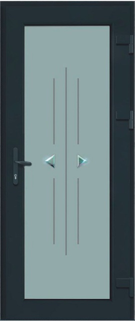 Дверь металлопластиковая Модель Dekor-024 Антрацит (900х2000 мм)