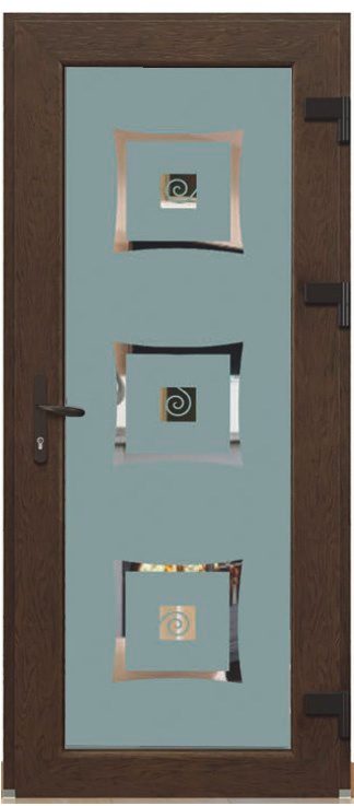 Дверь металлопластиковая Модель Dekor-009 Орех (900х2000 мм)