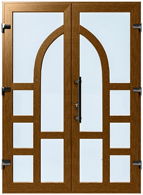 Дверь металлопластиковая Модель №044 Золотой дуб (1400х2000 мм)