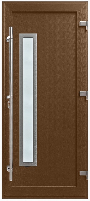 Дверь металлопластиковая Модель HPL-008 Темный дуб (940х2005 мм)