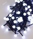 Гірлянда Кульки 10мм 100 LED 6м чорний провід, білий