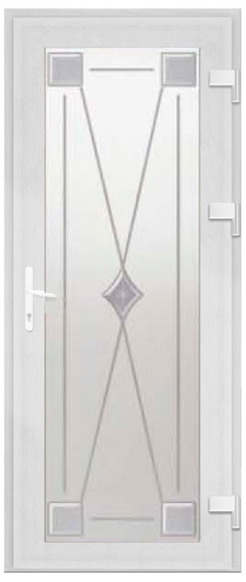 Дверь металлопластиковая Модель Dekor-028 Белый (900х2000 мм)