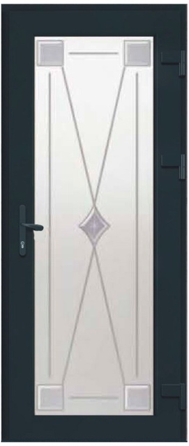 Дверь металлопластиковая Модель Dekor-028 Антрацит (900х2000 мм)
