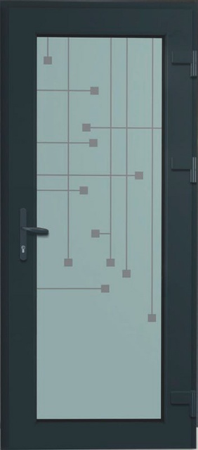 Дверь металлопластиковая Модель Dekor-008 Антрацит (900х2000 мм)