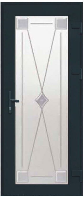 Двері металопластикові Модель Dekor-028 Антрацит (900х2000 мм)