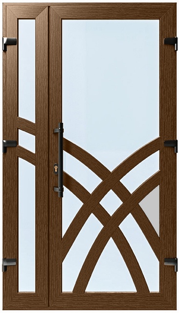 Дверь металлопластиковая Модель №027 Орех (1150х2000 мм)