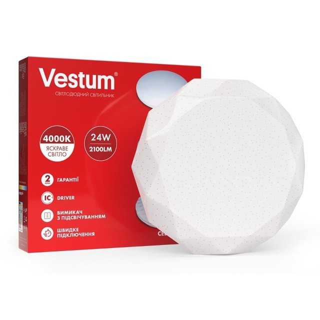 Светильник LED Vestum GEM 24W 385*75мм 4000K, 2100Lm без д/у