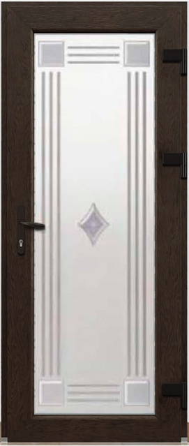 Дверь металлопластиковая Модель Dekor-032 Темный дуб (900х2000 мм)