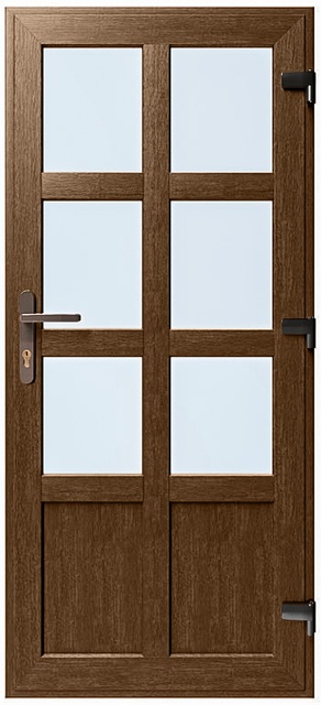 Дверь металлопластиковая Модель №020 Орех (900х2000 мм)