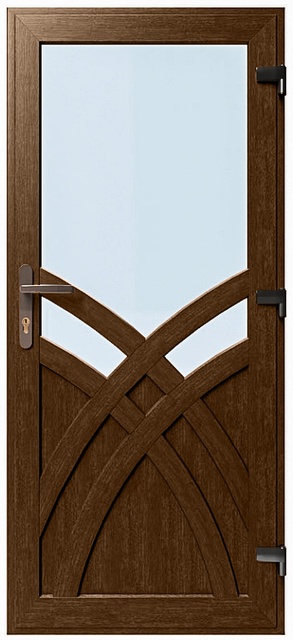 Дверь металлопластиковая Модель №005 Орех (900х2000 мм)