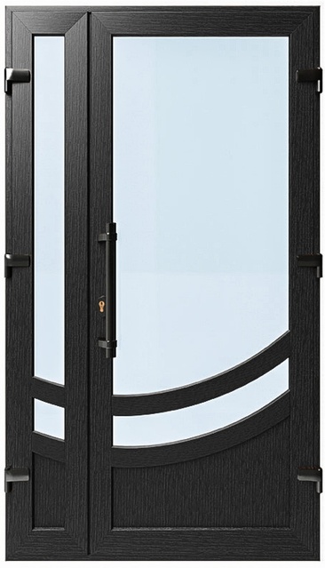 Дверь металлопластиковая Модель №026 Антрацит (1150х2000 мм)