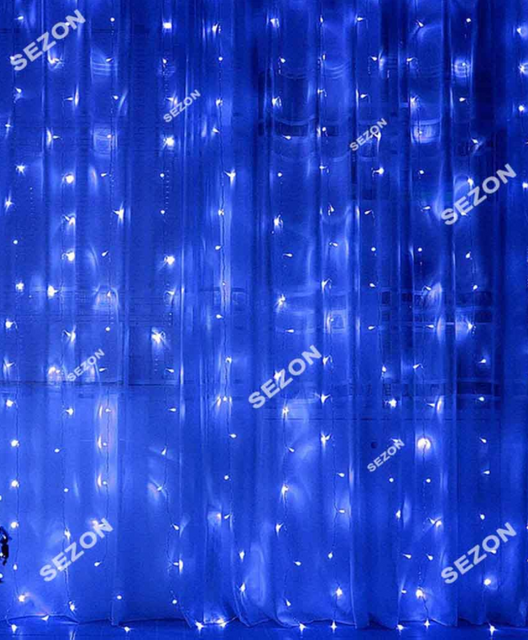 Гірлянда Штора 320 LED 3м*2м, з синім кольором ламп
