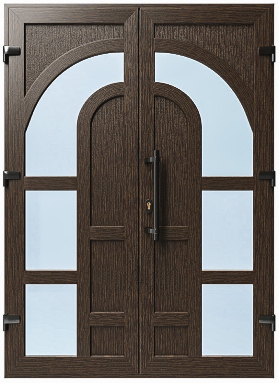 Дверь металлопластиковая Модель №041 Темный дуб (1400х2000 мм)