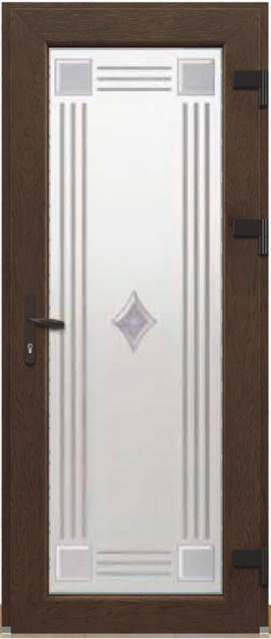 Дверь металлопластиковая Модель Dekor-032 Орех (900х2000 мм)