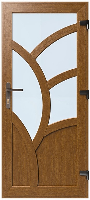 Дверь металлопластиковая Модель №015 Золотой дуб (900х2000 мм)