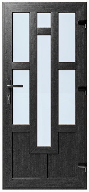 Дверь металлопластиковая Модель №019 Антрацит (900х2000 мм)