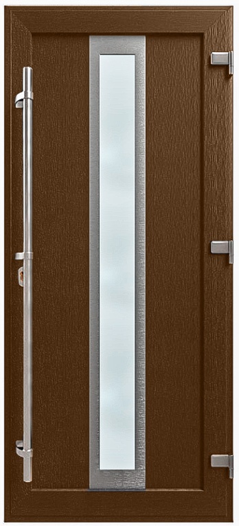Дверь металлопластиковая Модель HPL-009 Орех (940х2005 мм)
