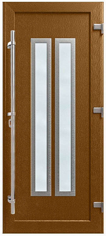 Дверь металлопластиковая Модель HPL-011 Золотой дуб (940х2005 мм)