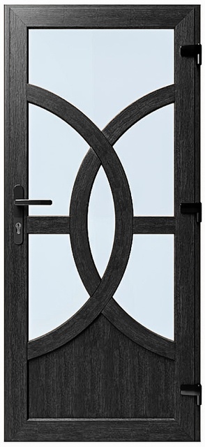 Дверь металлопластиковая Модель №010 Антрацит (900х2000 мм)
