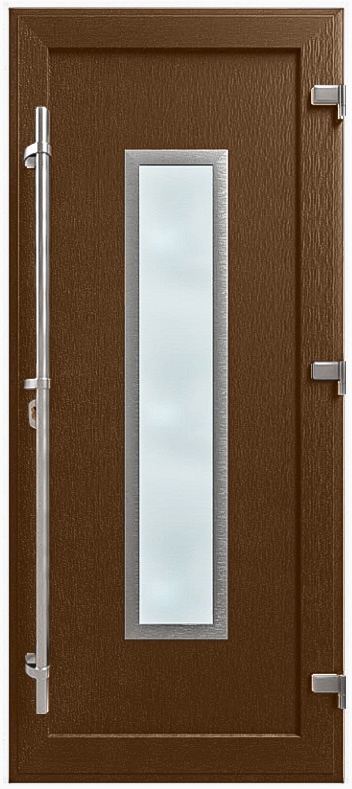 Дверь металлопластиковая Модель HPL-002 Орех (940х2005 мм)