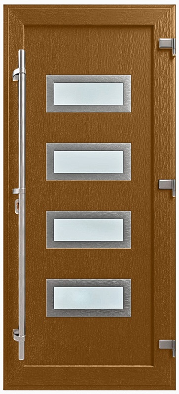 Дверь металлопластиковая Модель HPL-004 Золотой дуб (940х2005 мм)
