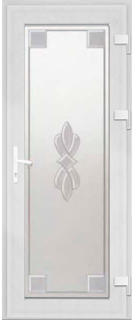 Дверь металлопластиковая Модель Dekor-034 Белый (900х2000 мм)