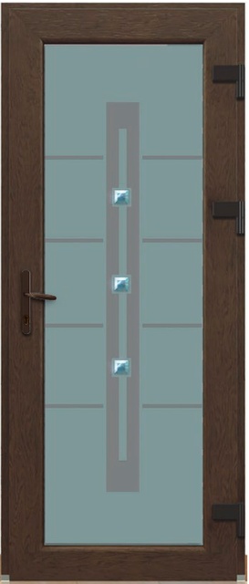 Дверь металлопластиковая Модель Dekor-004 Орех (900х2000 мм)