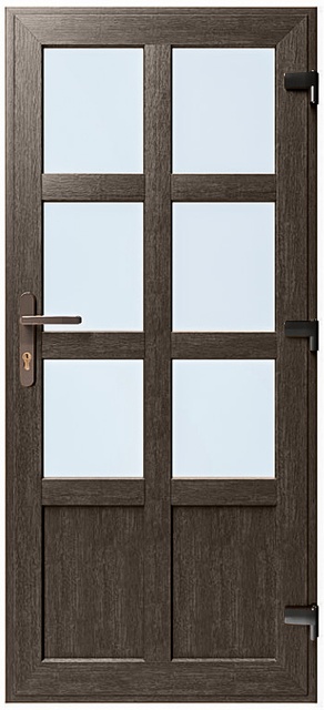 Дверь металлопластиковая Модель №020 Темный дуб (900х2000 мм)