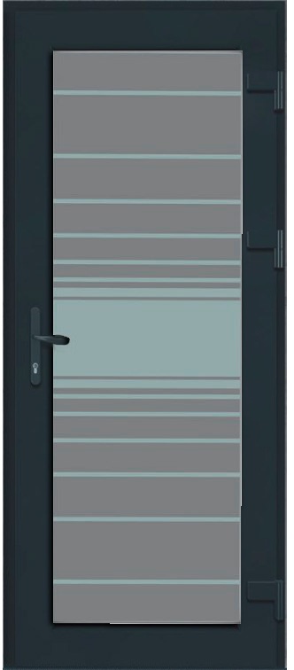 Дверь металлопластиковая Модель Dekor-010 Антрацит (900х2000 мм)
