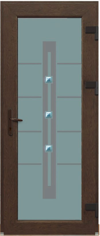 Дверь металлопластиковая Модель Dekor-004 Орех (900х2000 мм)